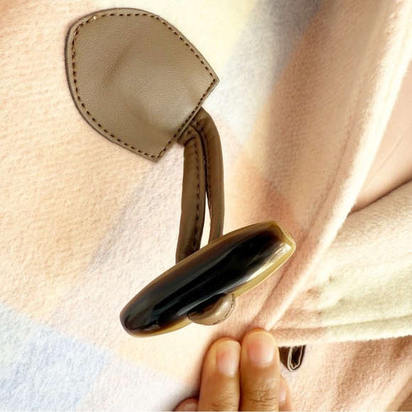 Gal Meets Glam Size L Pink Annelise Plaid Wool Hooded Coat NEW! - Picture 5 of 8